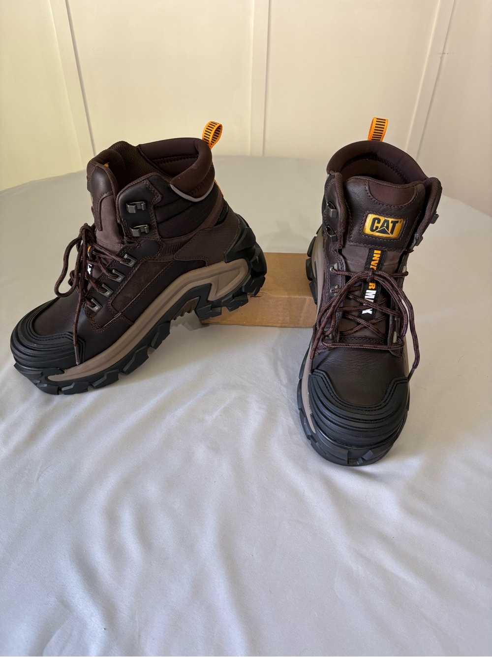 Caterpillar Brown and Black Men's Rugged Lace-Up Boots